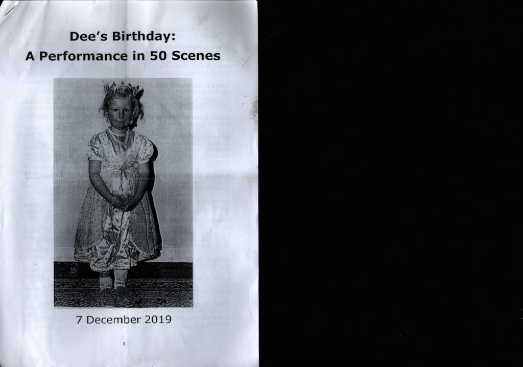 Cover, Professor Dee Heddan Birthday Performance