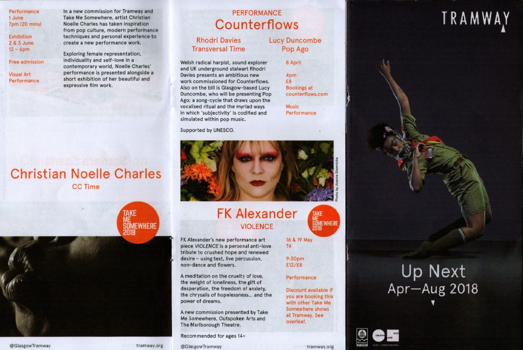 Tramway What's On, 2018, Glasgow, Take Me Somewhere 2018 