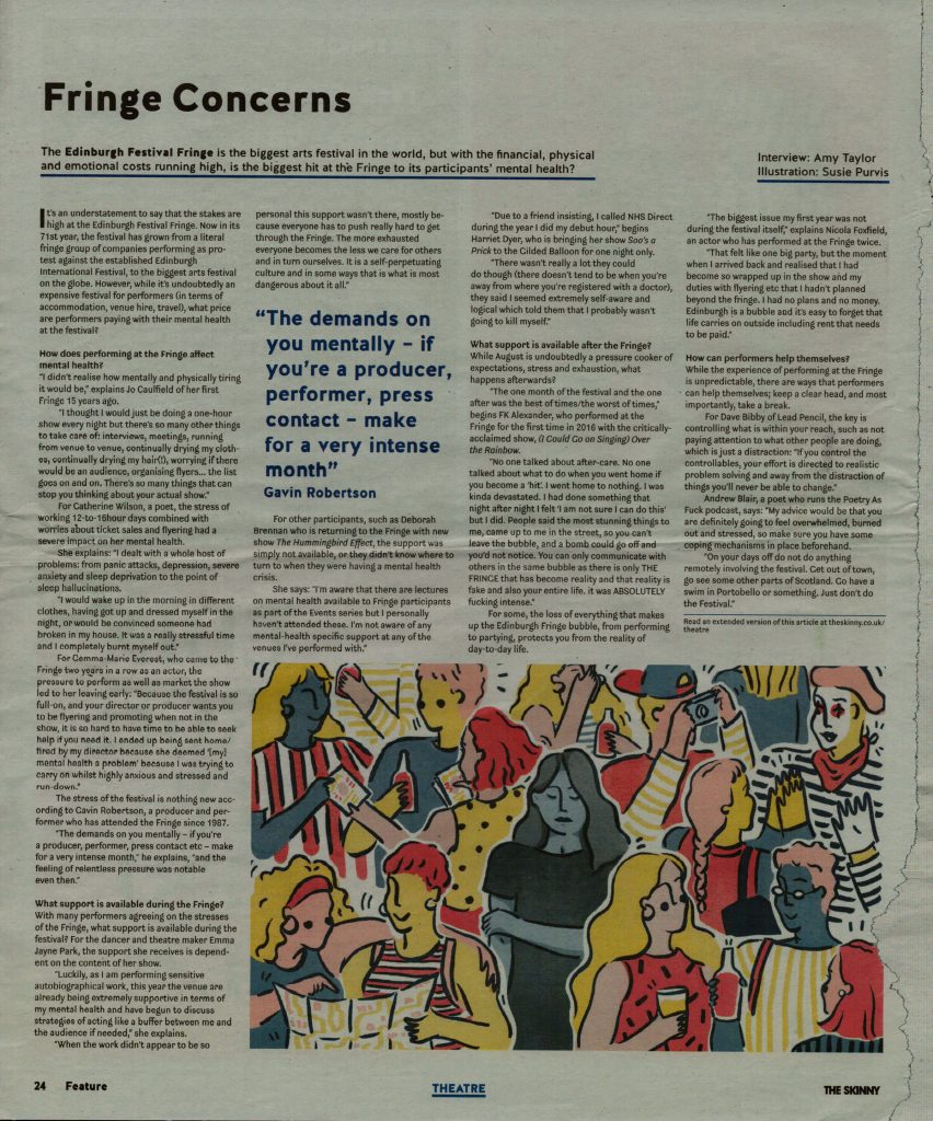 Interview, The Skinny 2017, Edinburgh Fringe